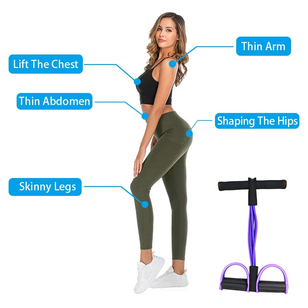 Multifunction Tension Rope, 6-Tube Elastic Yoga Pedal Puller Resistance Band.