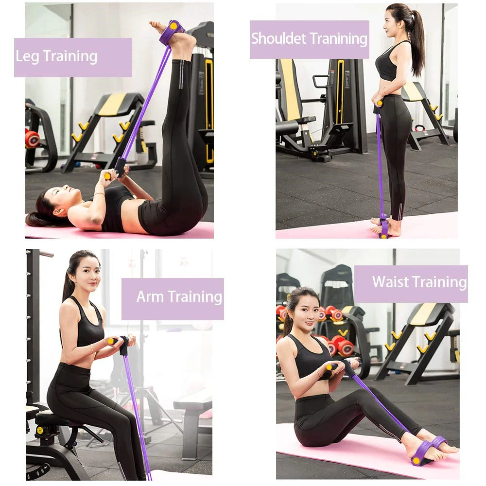 Multifunction Tension Rope, 6-Tube Elastic Yoga Pedal Puller Resistance Band.