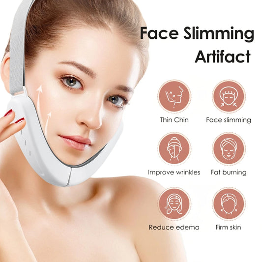 EMS Facial Lifting Device LED Face Slimming Vibration Massager Double Chin Removal