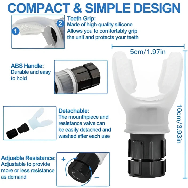 Portable Breathing Exercise lung Endurance With Adjustable Resistance