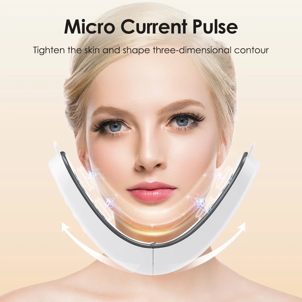 EMS Facial Lifting Device LED Face Slimming Vibration Massager Double Chin Removal
